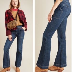 Anthro Pilcro High-Rise Utility Bootcut Jeans